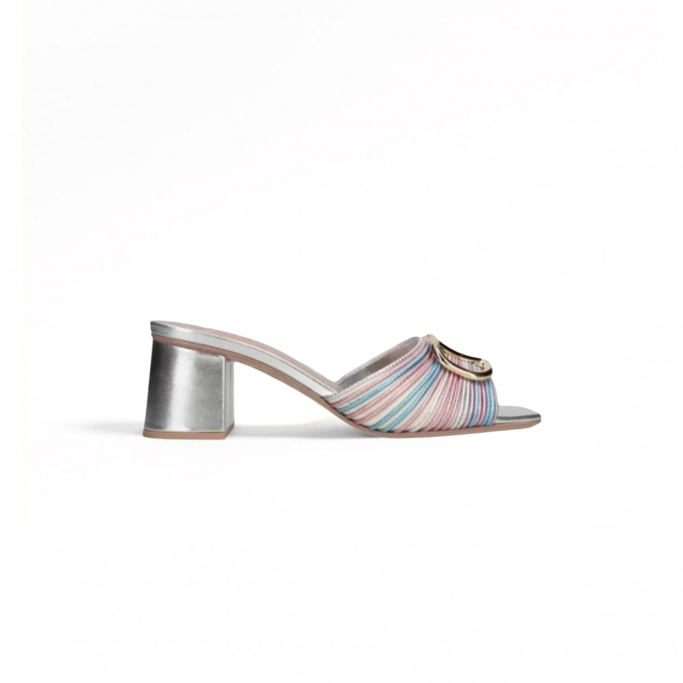 Va1e*ntin0 metallic vlogo signature slide sandal with cornely embroidery 60mm